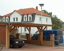 Carportanlage Holz Schutzanstrich