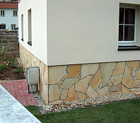 Fachwerk Imitation Sandsteinsockel